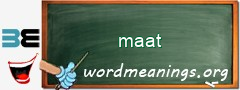 WordMeaning blackboard for maat